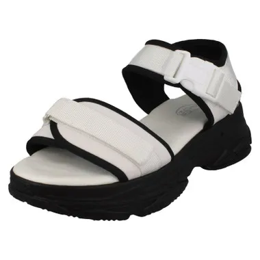 Ladies Spot On Mid Flatform Sandals F10900