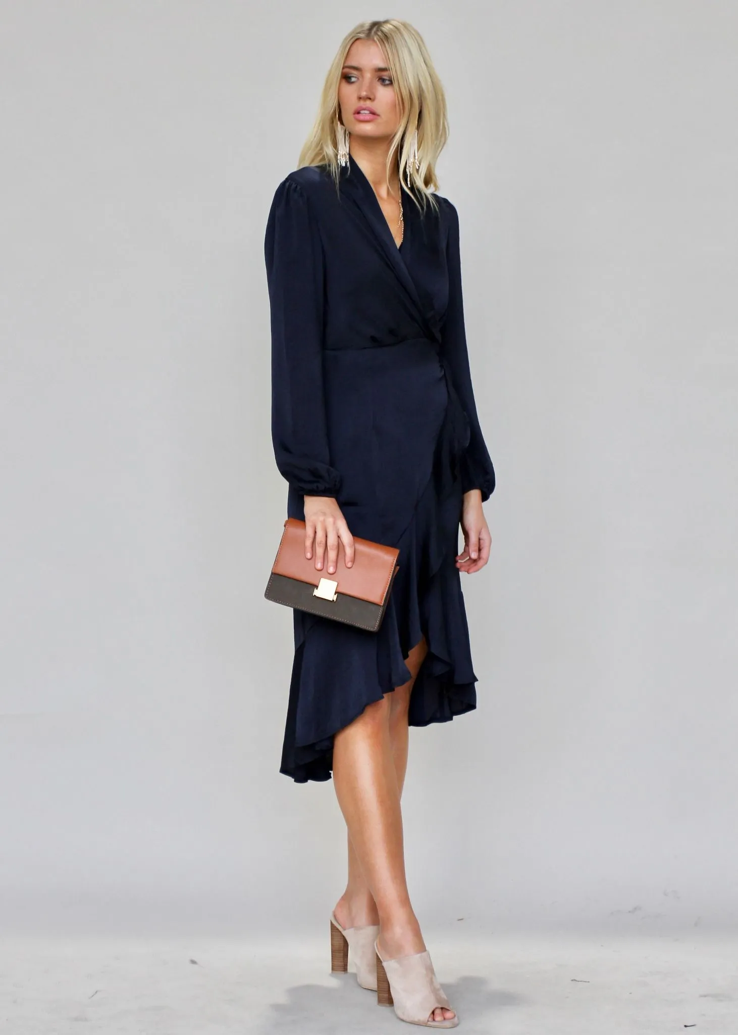 Last Call Wrap Dress - Navy