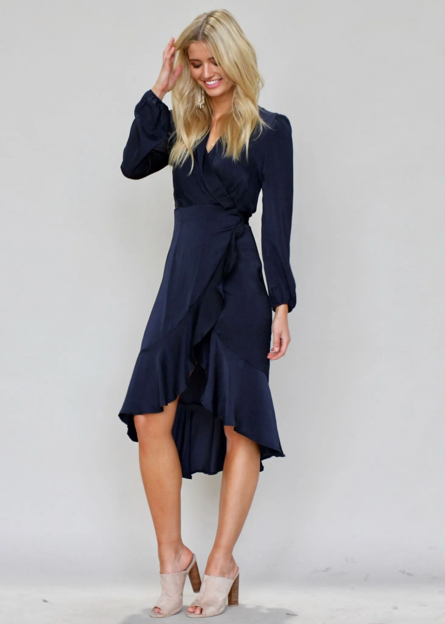 Last Call Wrap Dress - Navy