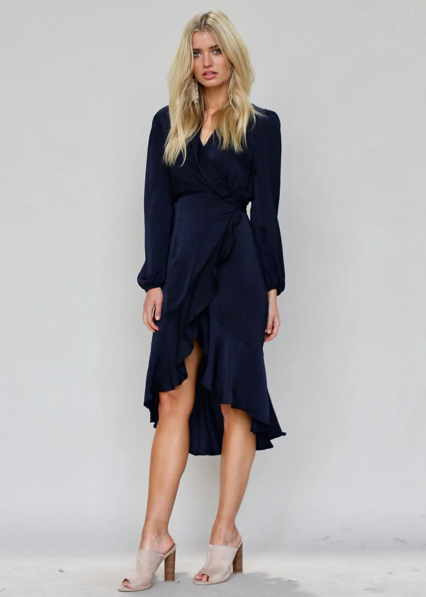 Last Call Wrap Dress - Navy