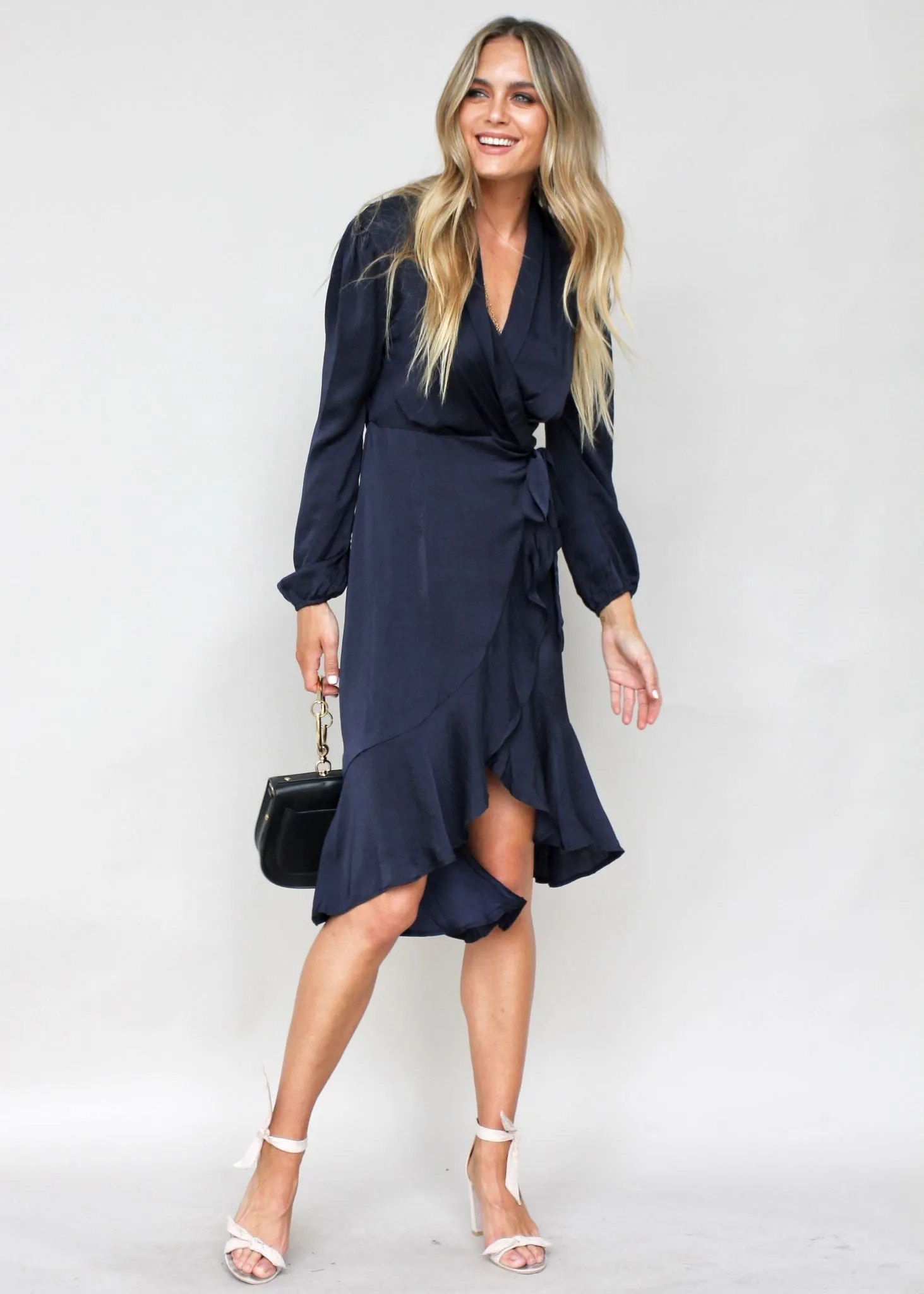 Last Call Wrap Dress - Navy