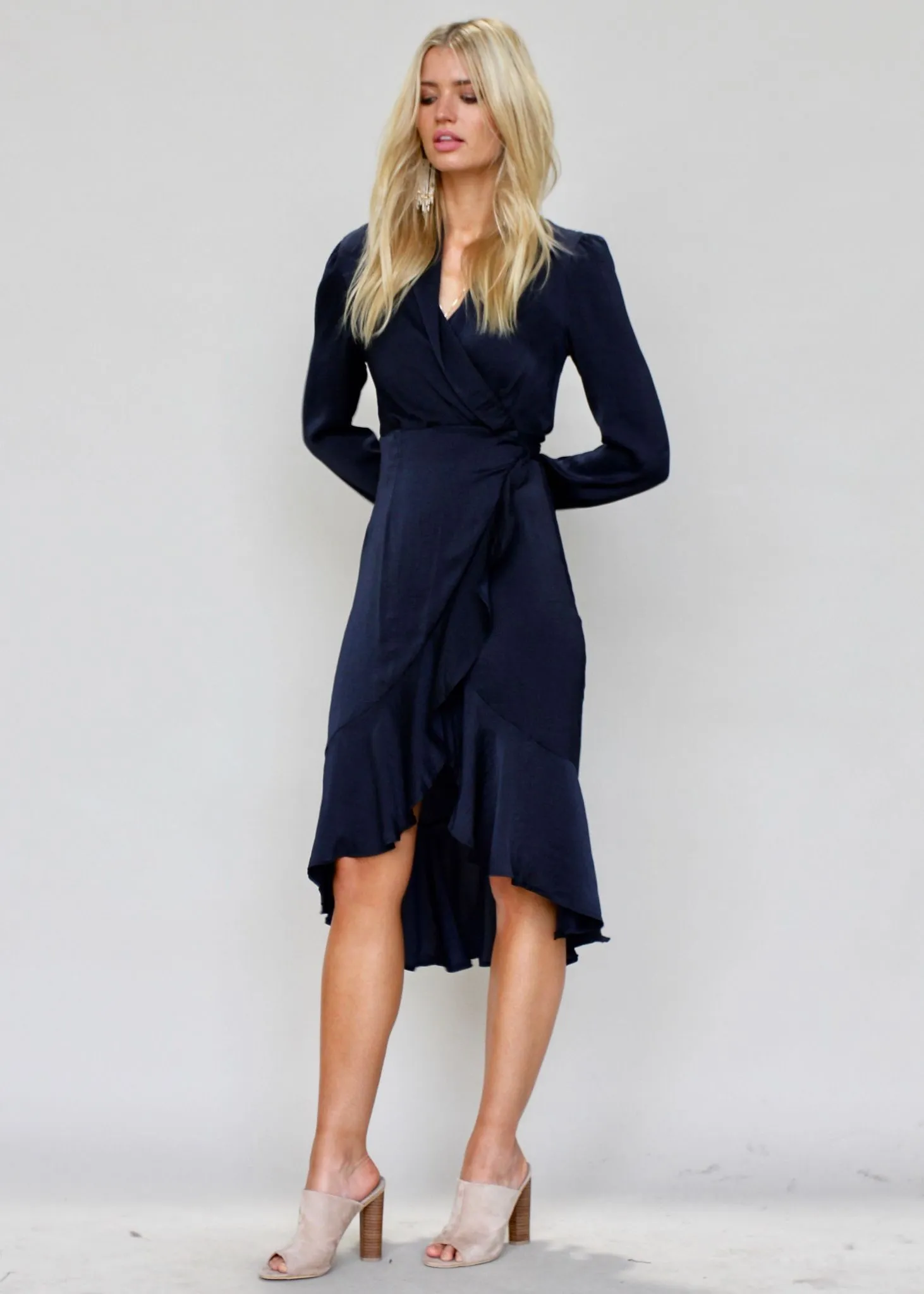 Last Call Wrap Dress - Navy