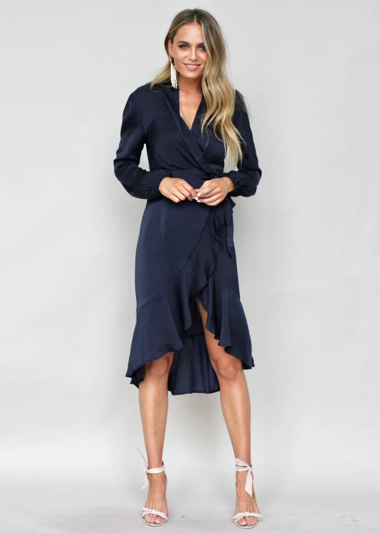 Last Call Wrap Dress - Navy