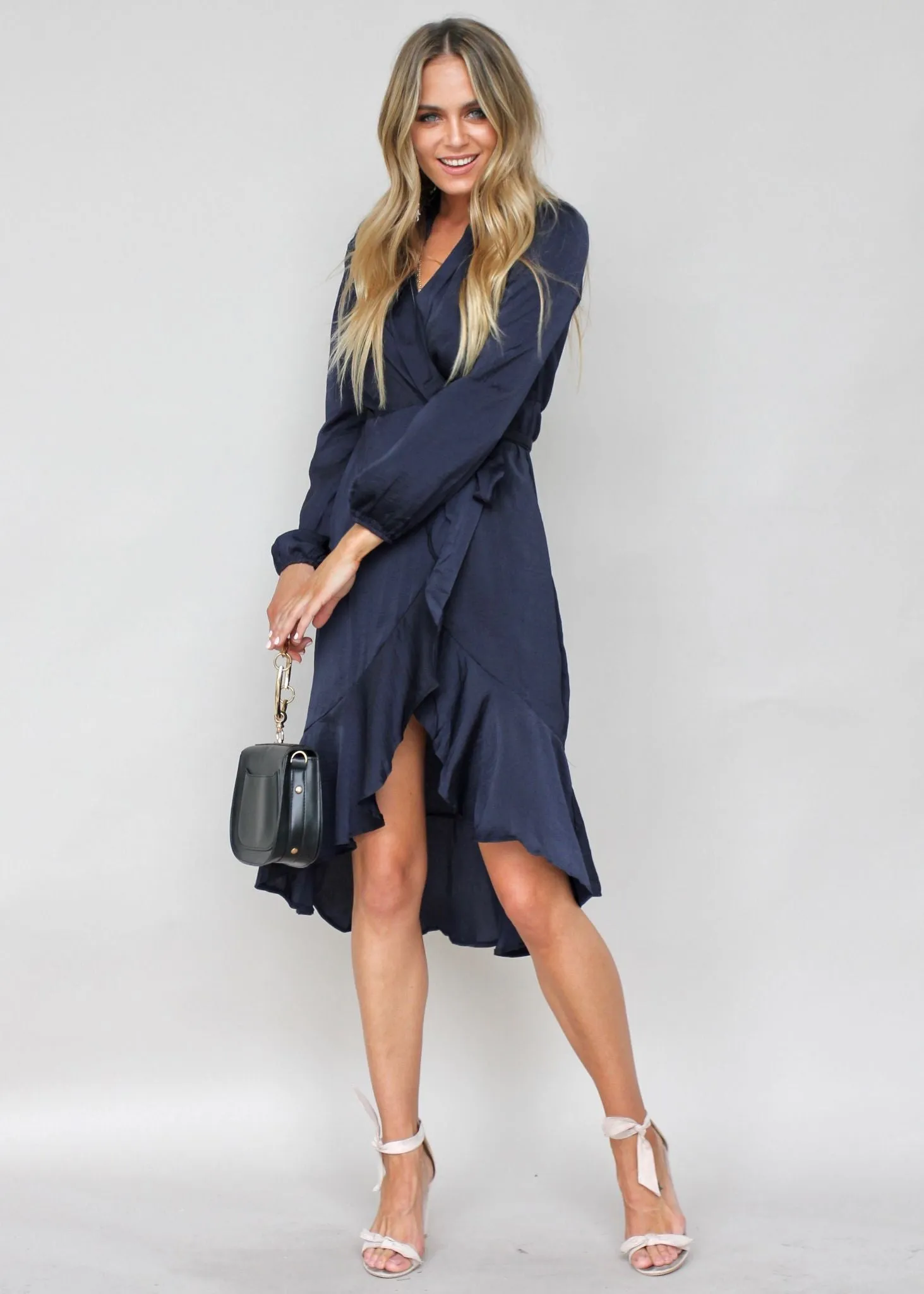 Last Call Wrap Dress - Navy