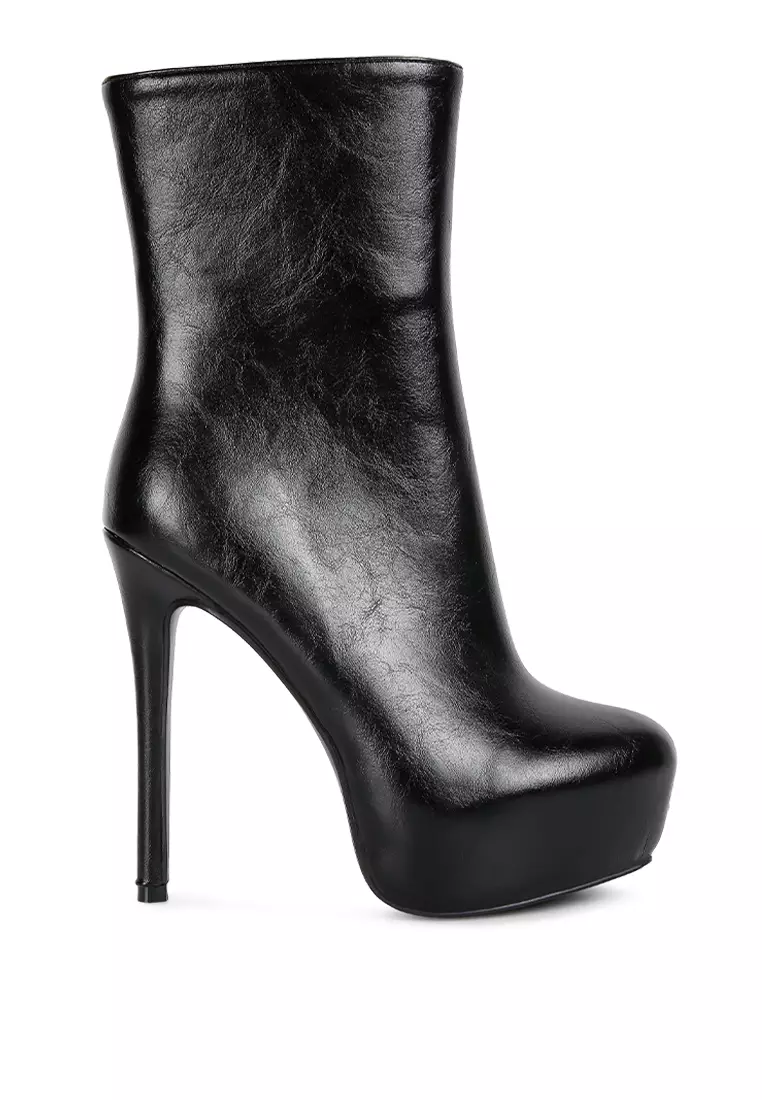 London Rag Black High Platform Stiletto Ankle Boot