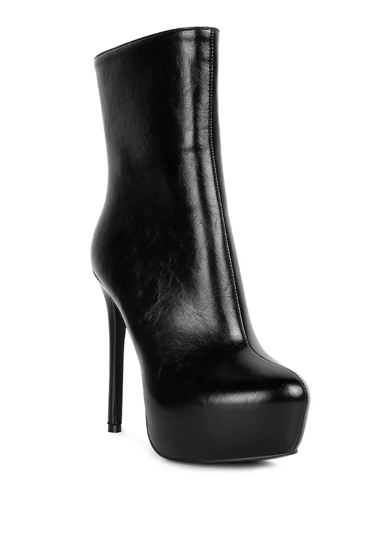 London Rag Black High Platform Stiletto Ankle Boot