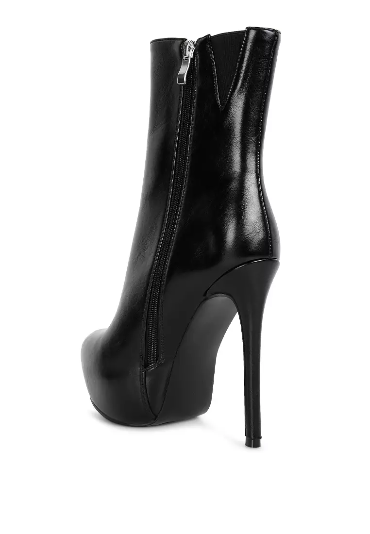 London Rag Black High Platform Stiletto Ankle Boot