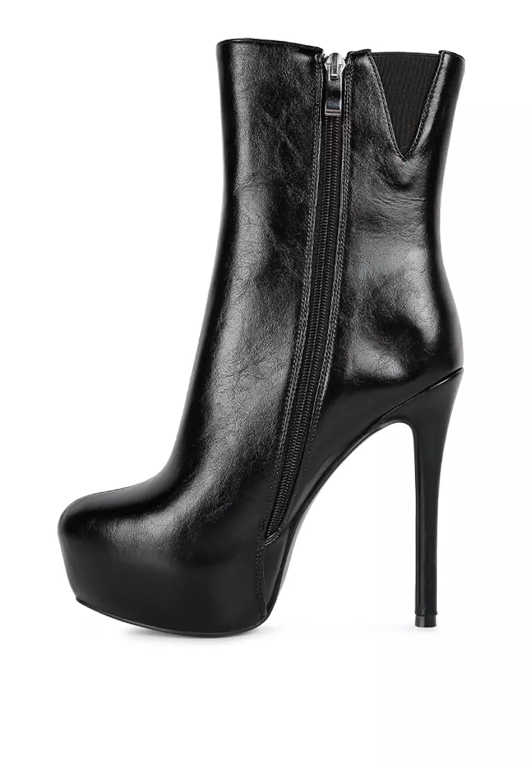 London Rag Black High Platform Stiletto Ankle Boot