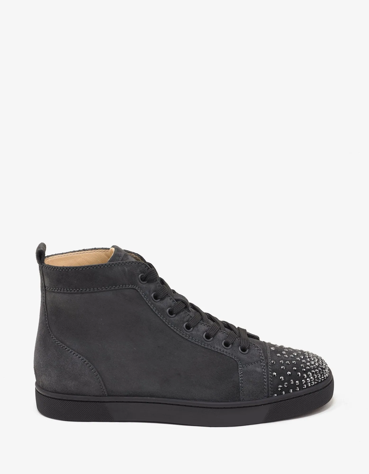 Lou Degra Charbon Suede Swarovski High Top Trainers -