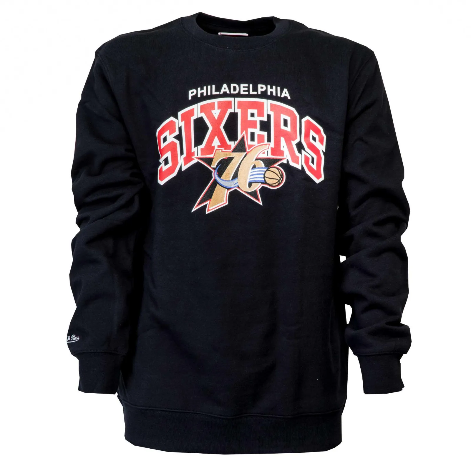 M&N Team Arch Crew Philadelphia 76ers Pullover ''Black''