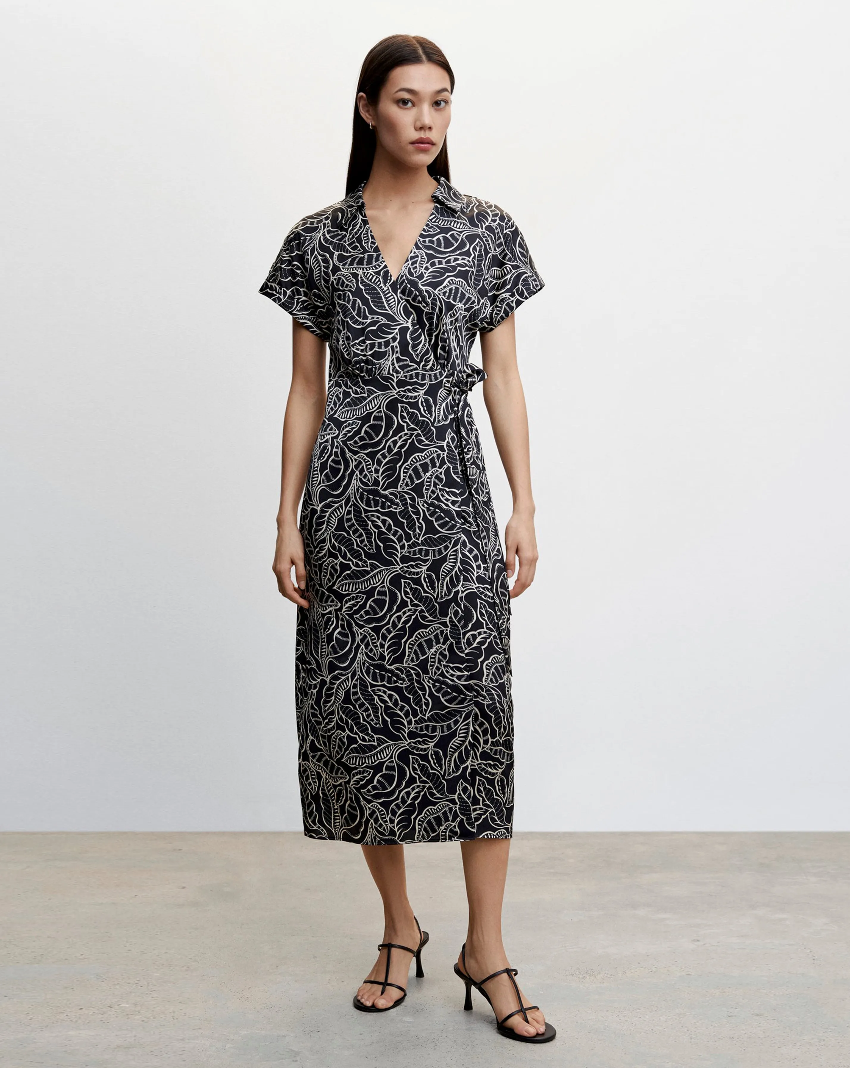 Mango Print Wrap Dress