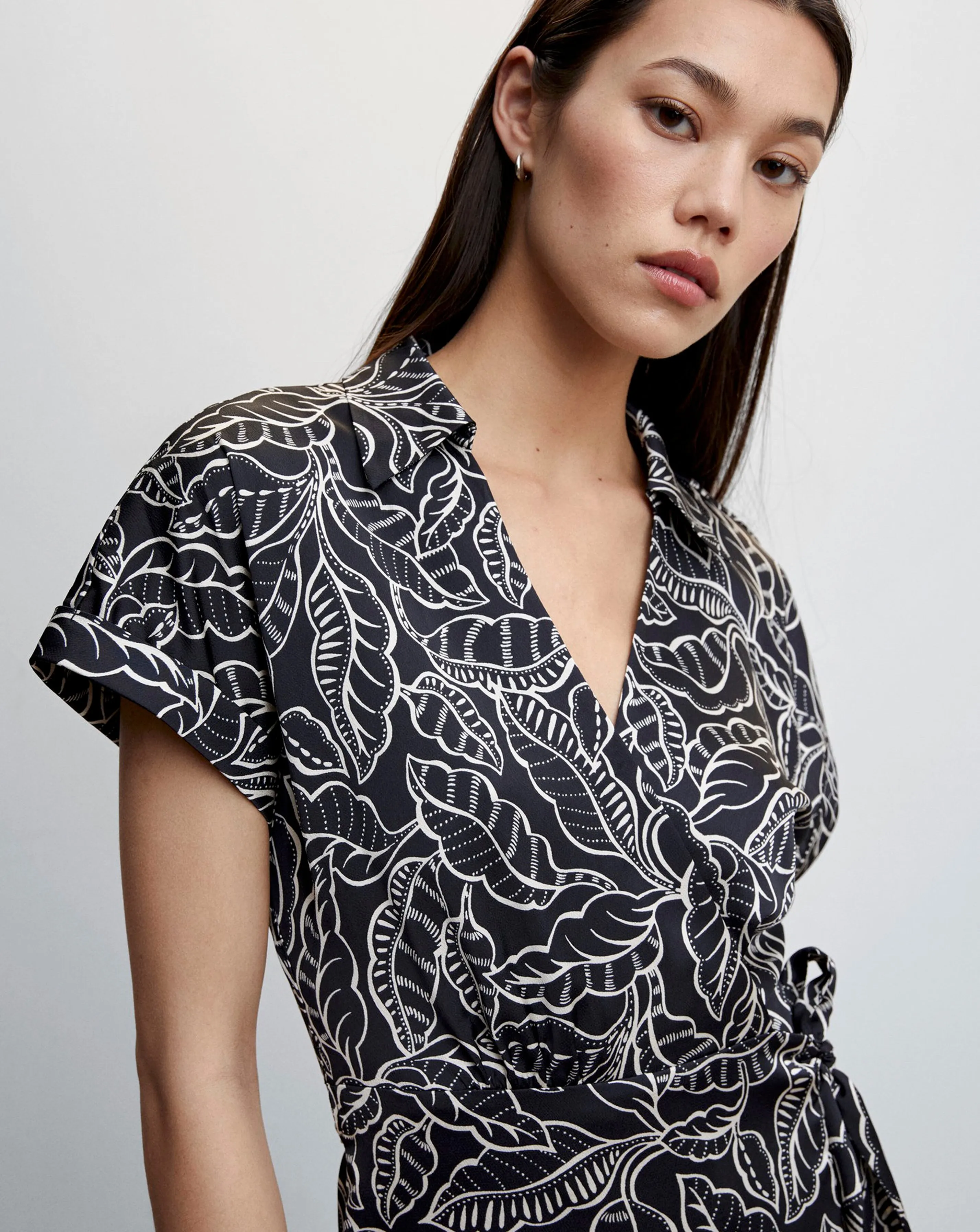 Mango Print Wrap Dress