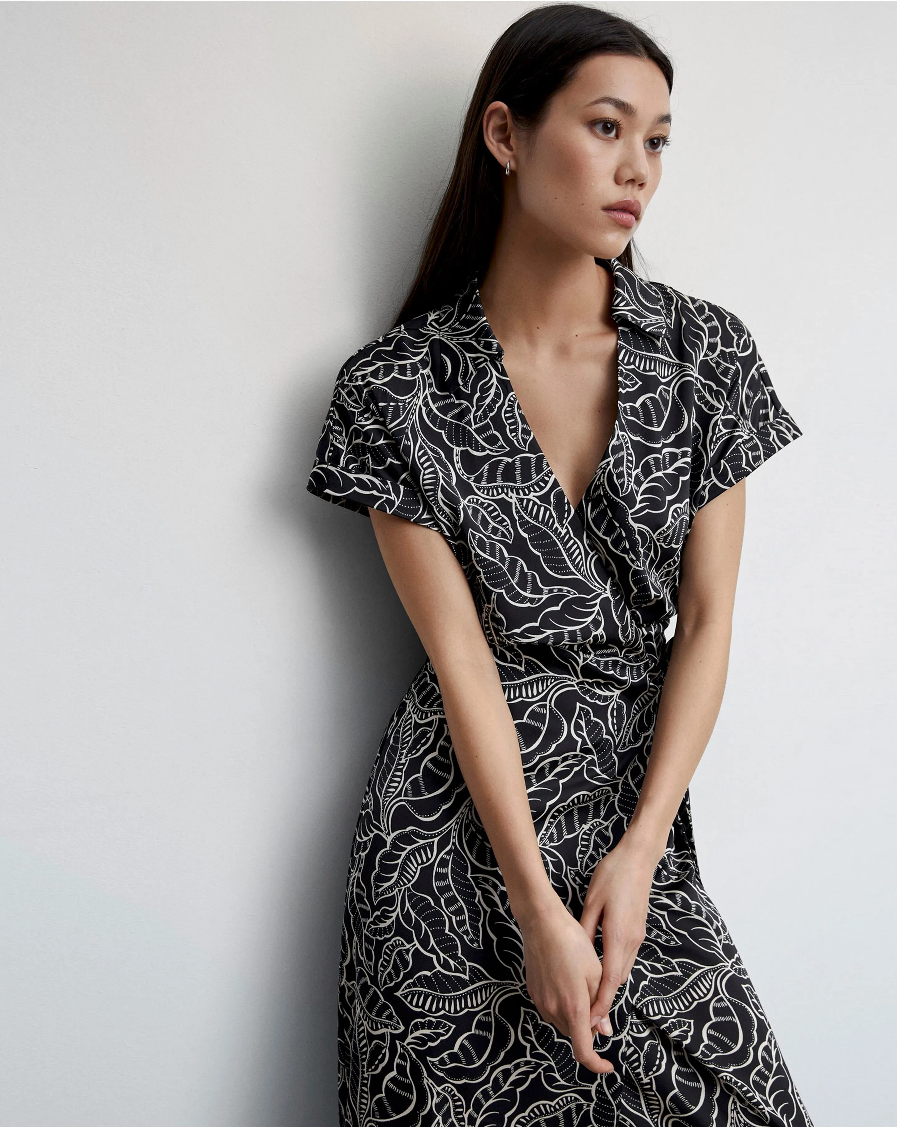 Mango Print Wrap Dress