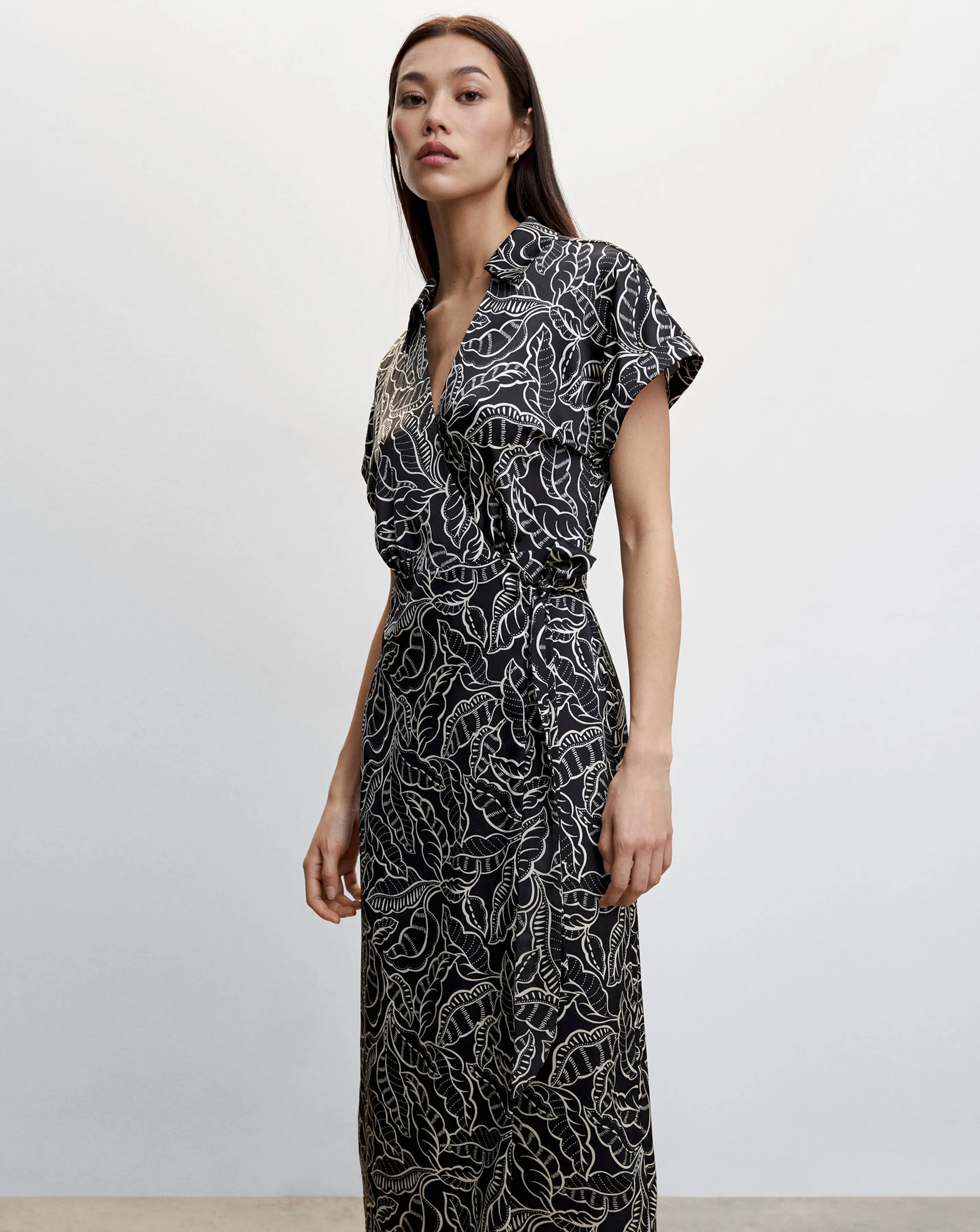 Mango Print Wrap Dress