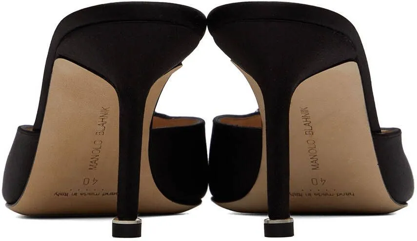 Manolo Blahnik Black Hangisimu 50 Heeled Sandals