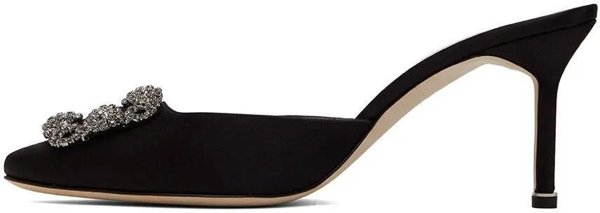 Manolo Blahnik Black Hangisimu 50 Heeled Sandals