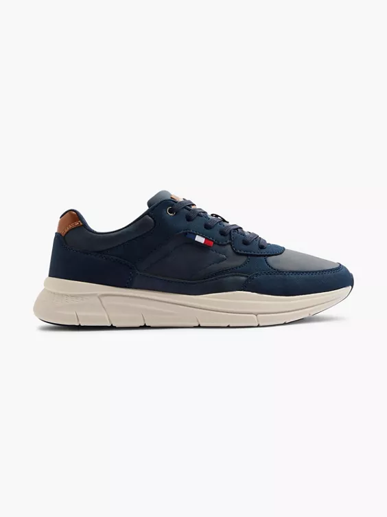 Memphis One  Navy Lace Up Casual Trainers