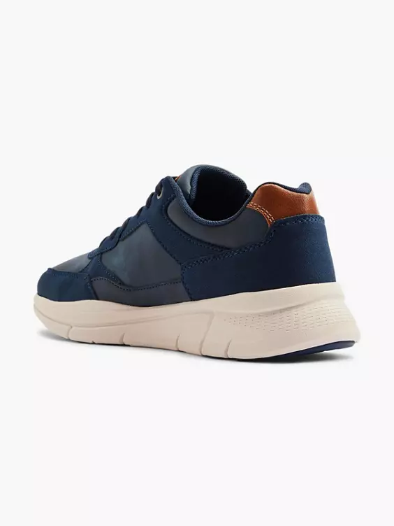 Memphis One  Navy Lace Up Casual Trainers