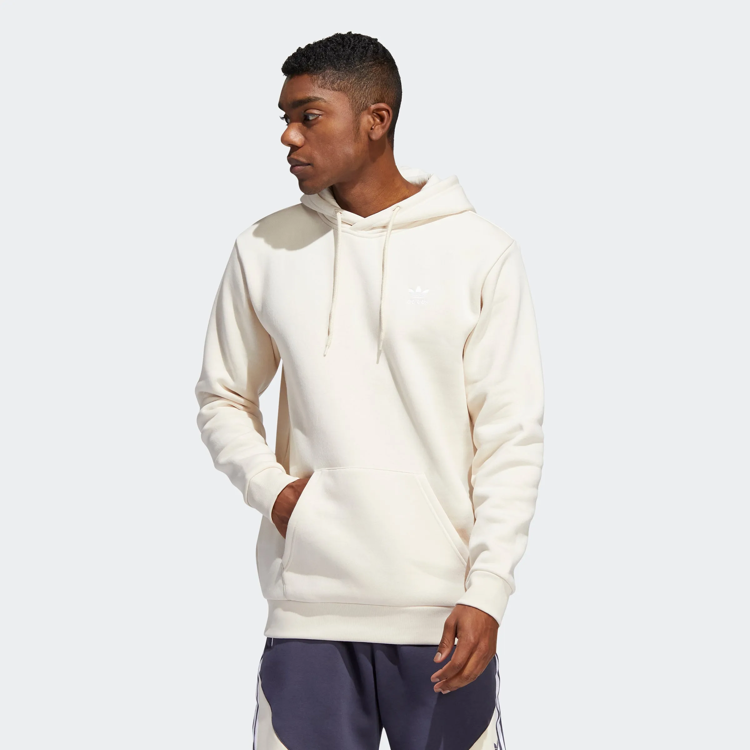 Men's adidas Originals Adicolor Essentials Trefoil Hoodie Wonder White