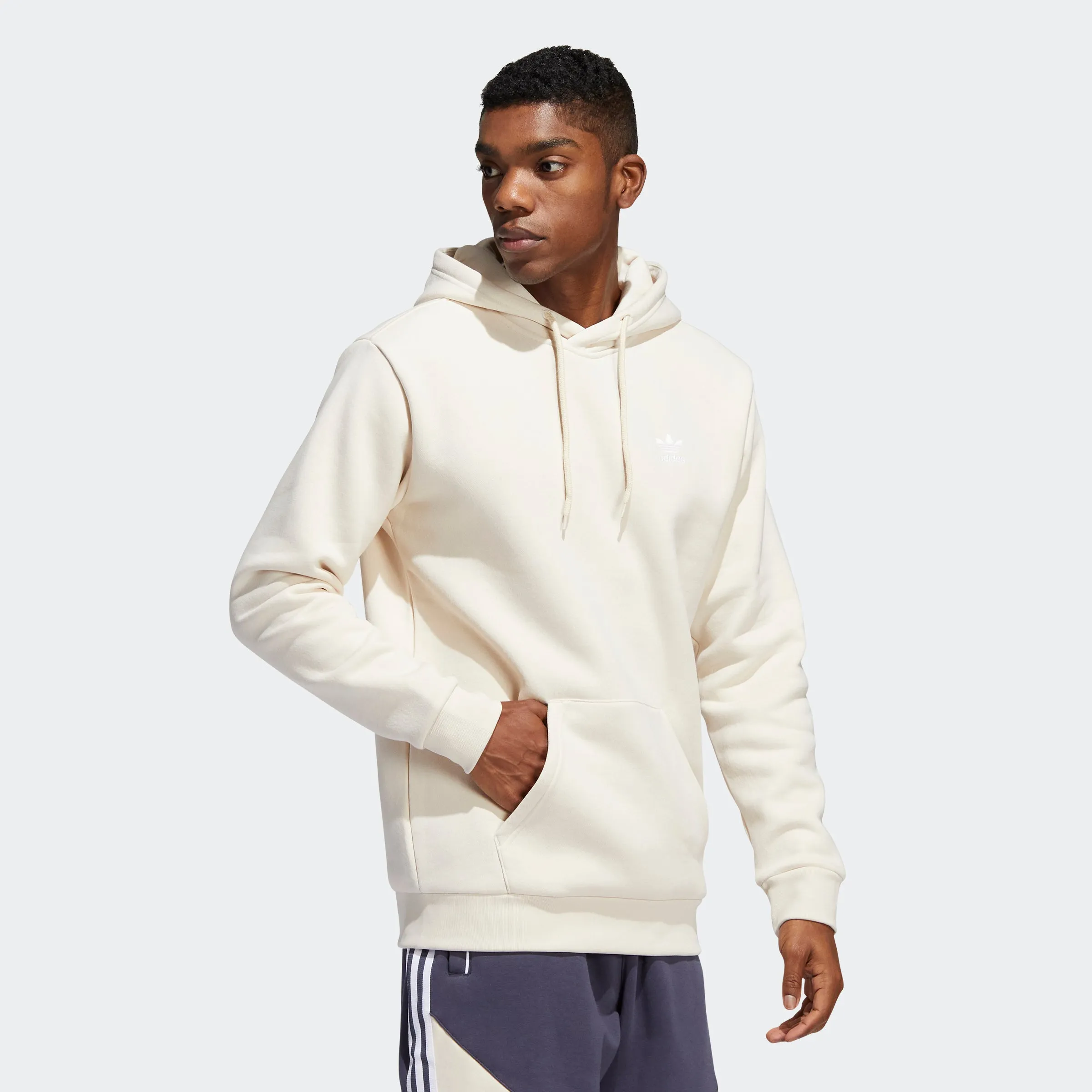 Men's adidas Originals Adicolor Essentials Trefoil Hoodie Wonder White