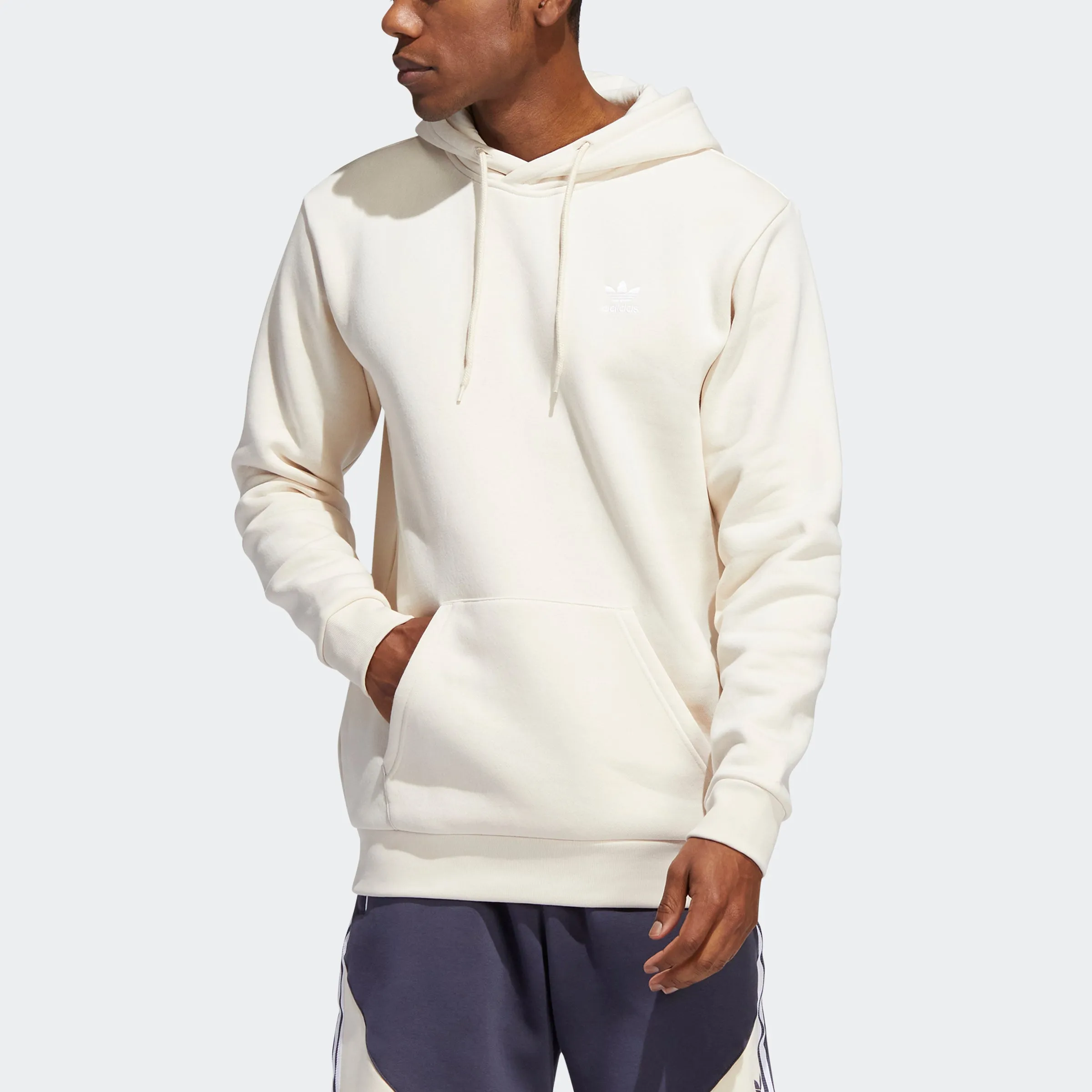 Men's adidas Originals Adicolor Essentials Trefoil Hoodie Wonder White