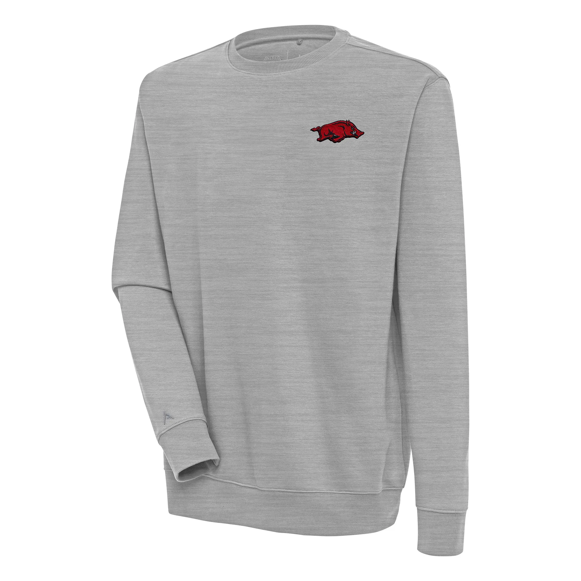 Men's Antigua  Heather Gray Arkansas Razorbacks Victory Pullover Sweatshirt