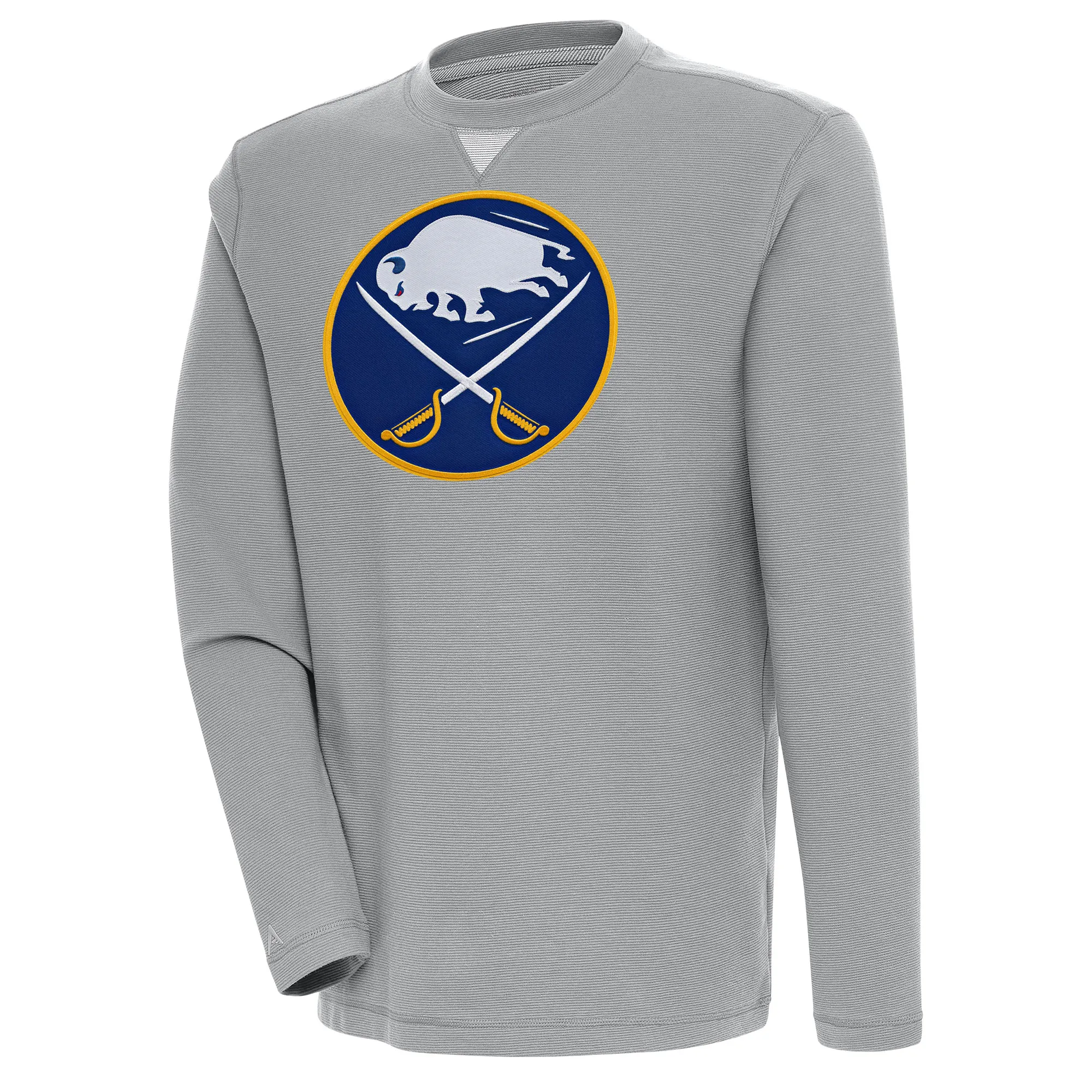 Men's Buffalo Sabres  Antigua Gray Flier Bunker Tri-Blend Pullover Sweatshirt