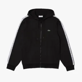 Men's Lacoste Colorblock Lettered Fleece Zip Hoodie Black