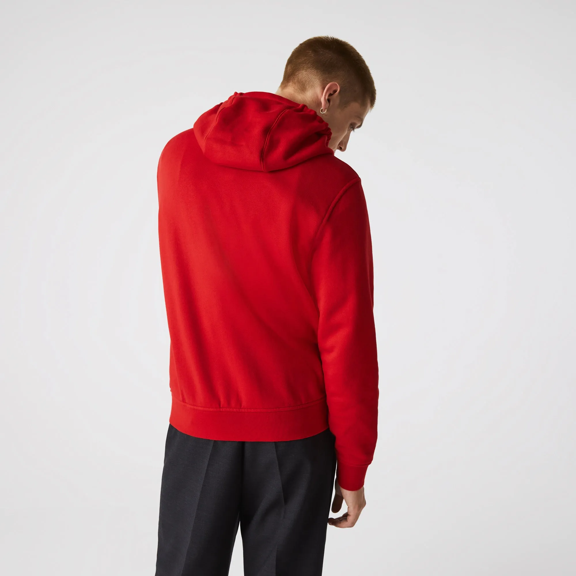 Men's Lacoste SPORT Lightweight Bi-material Hoodie Red