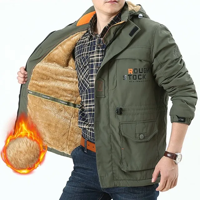 Men's Mid-length Waterproof And Oil-proof Outdoor Hooded Jacket