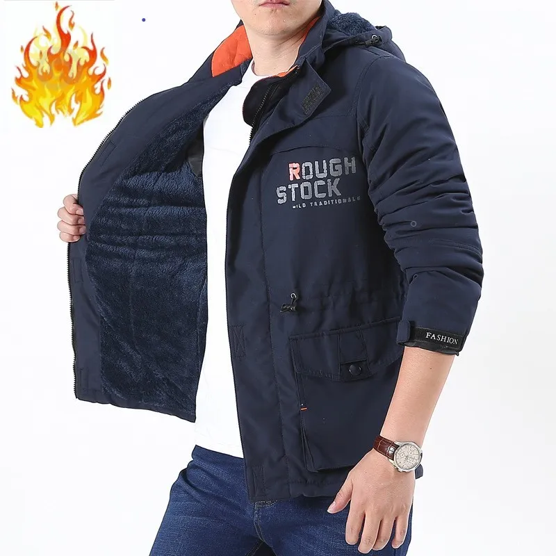 Men's Mid-length Waterproof And Oil-proof Outdoor Hooded Jacket