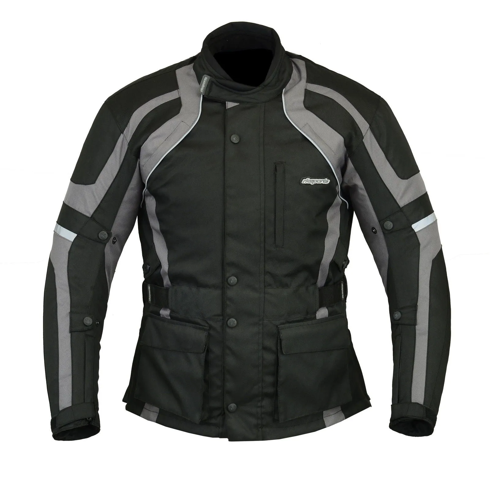 Men's Plus Size Black And Blue Waterproof Motorbike Jacket With CE Armour