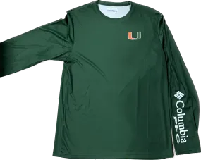 Miami Hurricanes Columbia Terminal Tackle Fish Flag L/S T-Shirt - Green