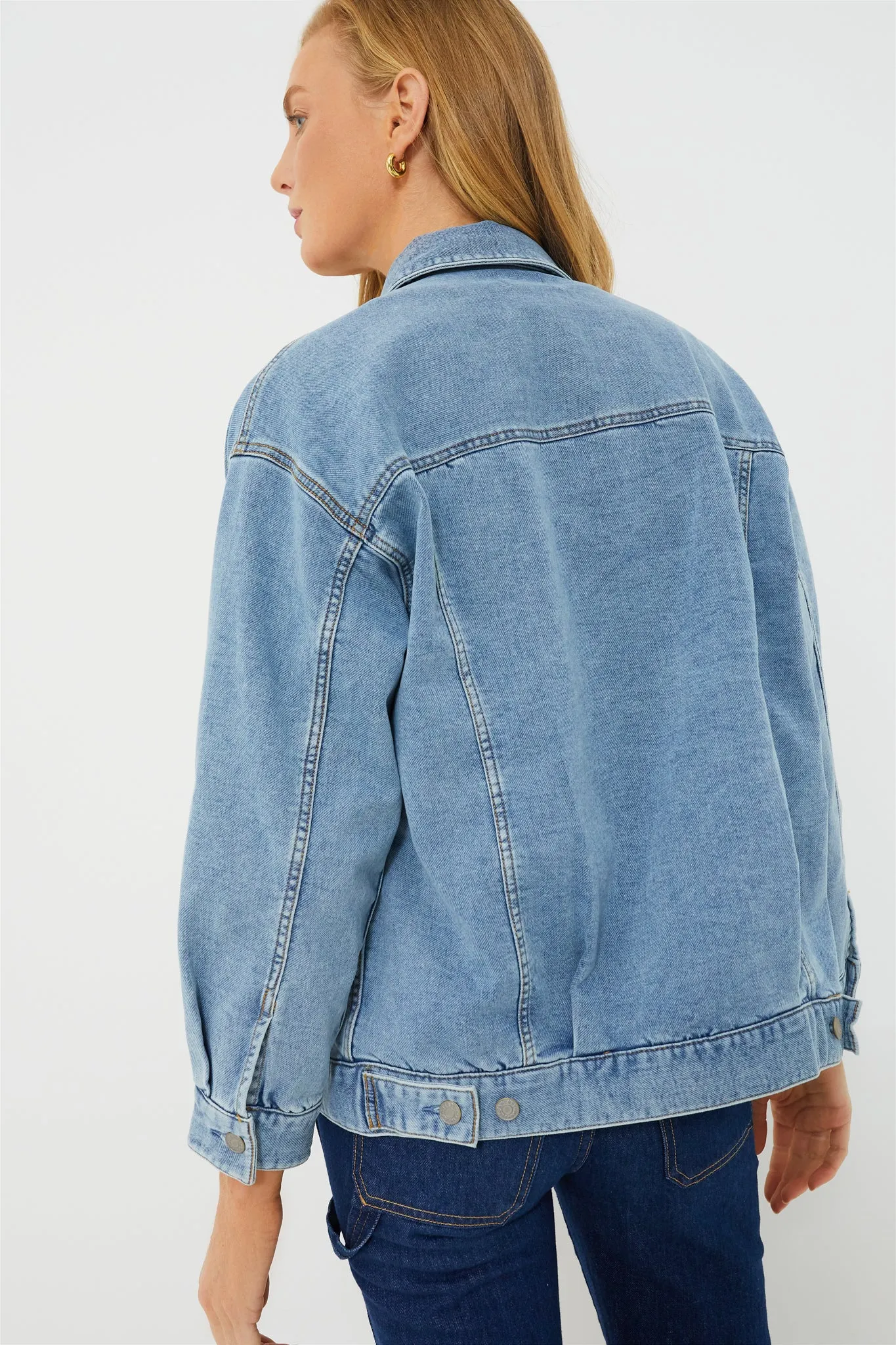 Mid Wash Stretch Terry Trucker Jacket