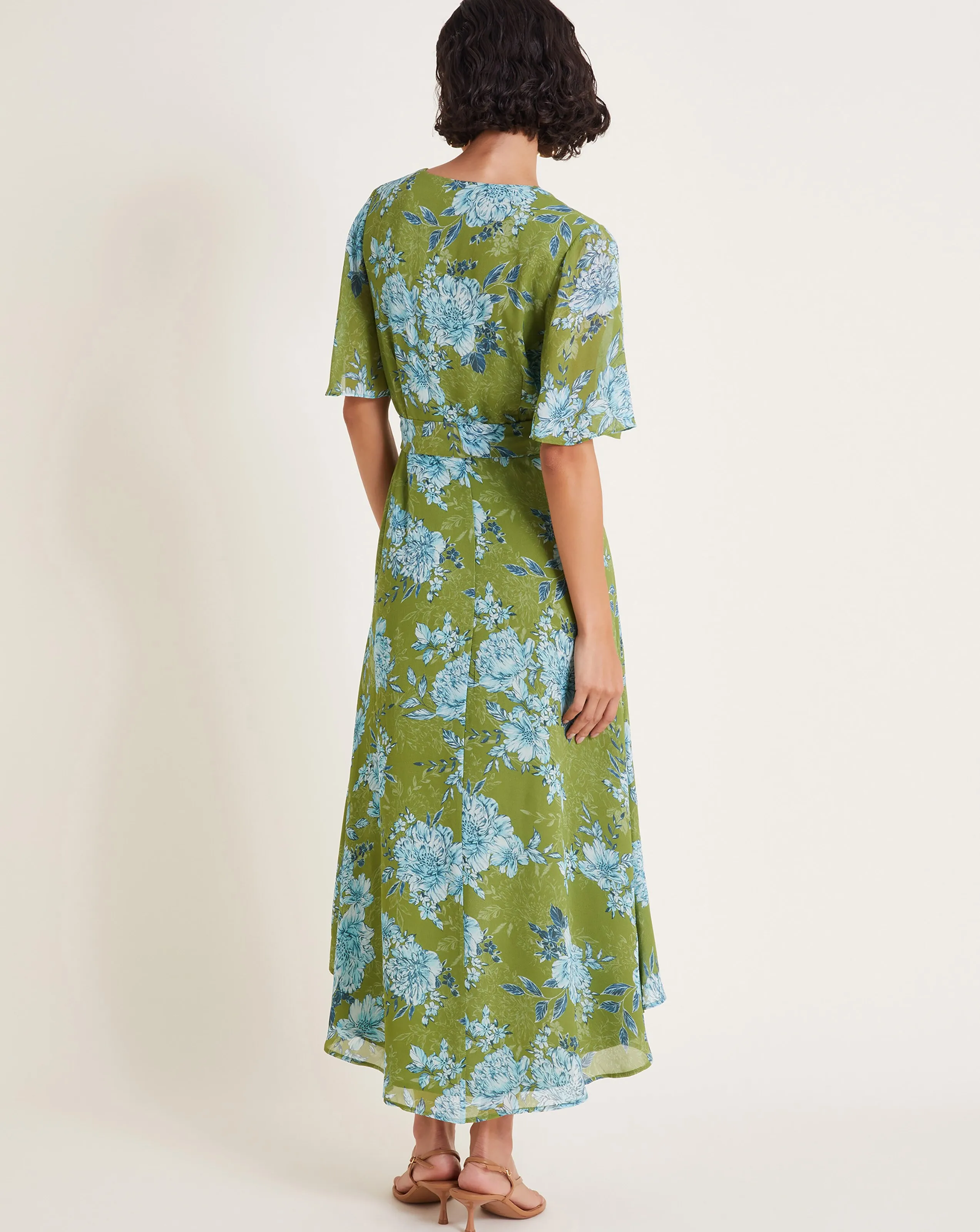 Monsoon Eva Floral Wrap Midi Dress