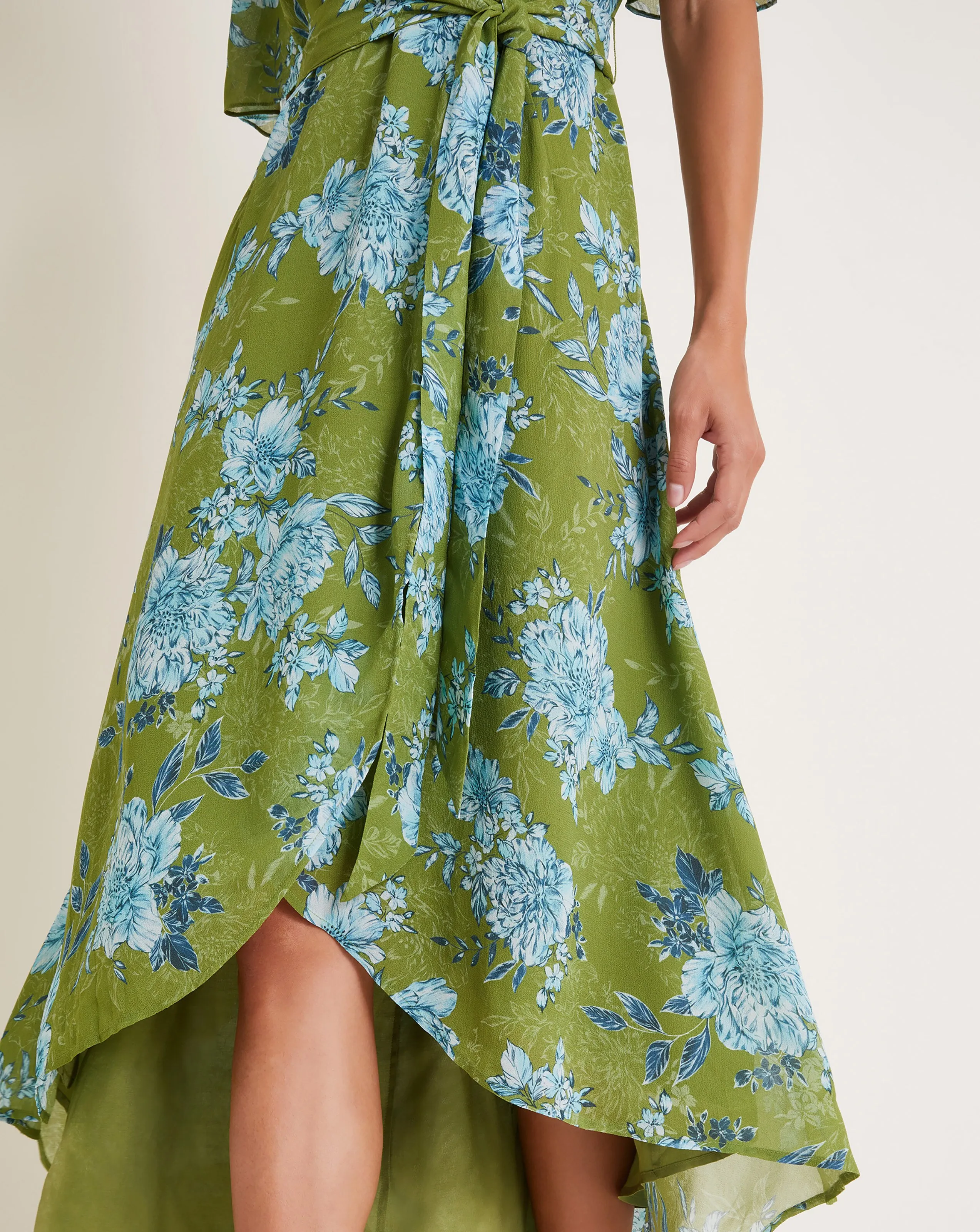 Monsoon Eva Floral Wrap Midi Dress