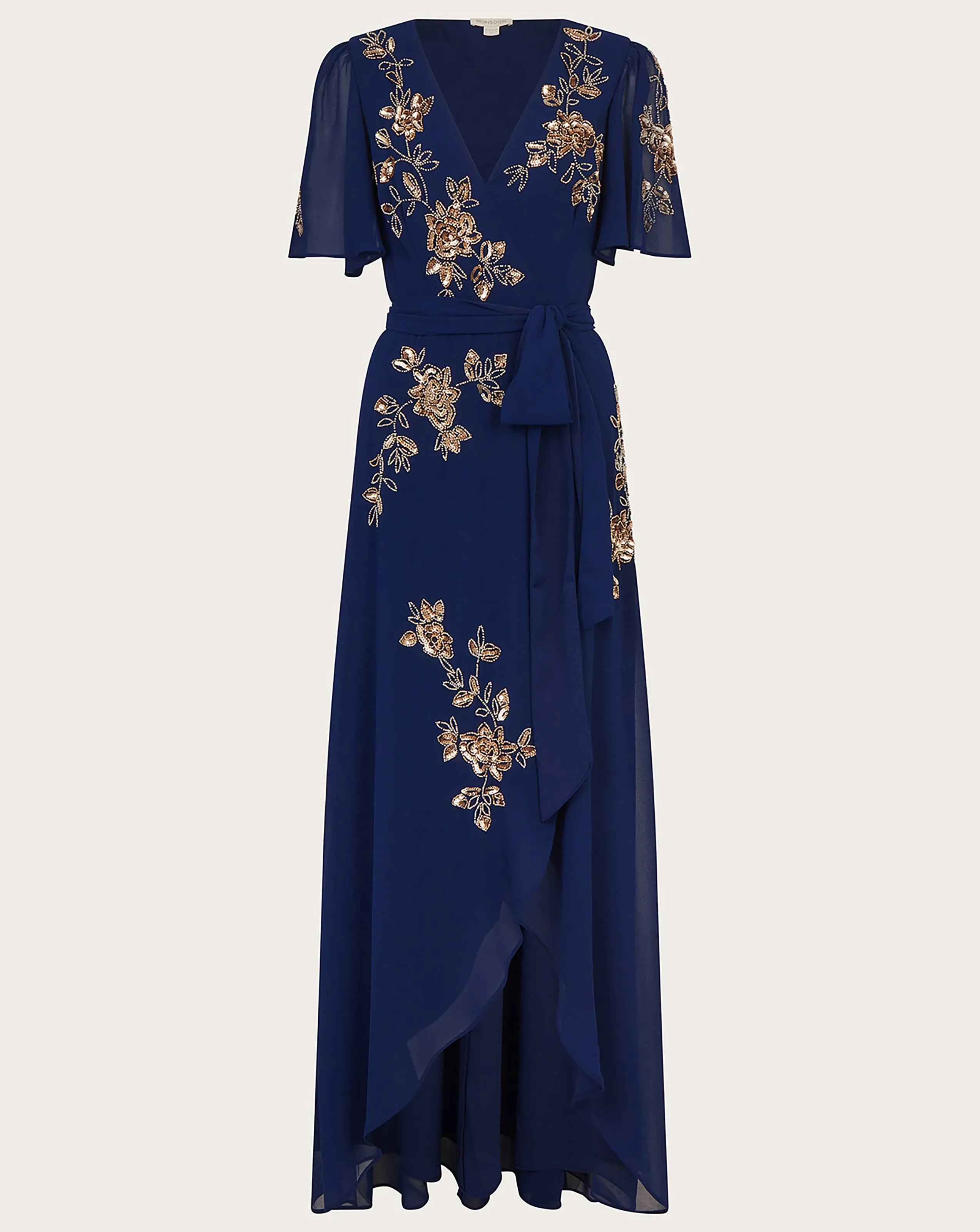 Monsoon Sarah Embellished Wrap Dress | Simply Be