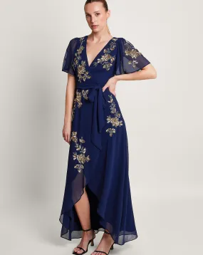 Monsoon Sarah Embellished Wrap Dress | Simply Be