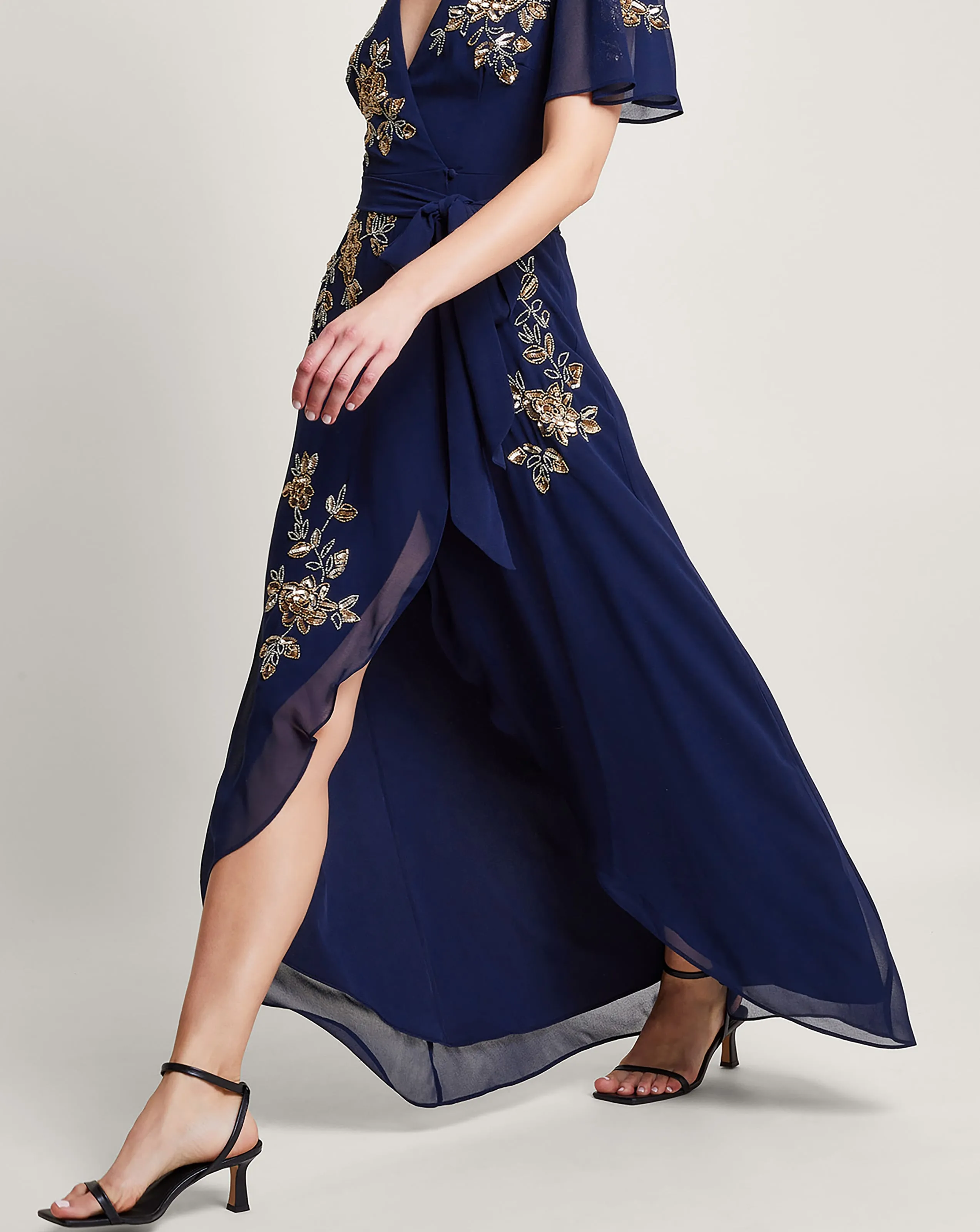 Monsoon Sarah Embellished Wrap Dress | Simply Be