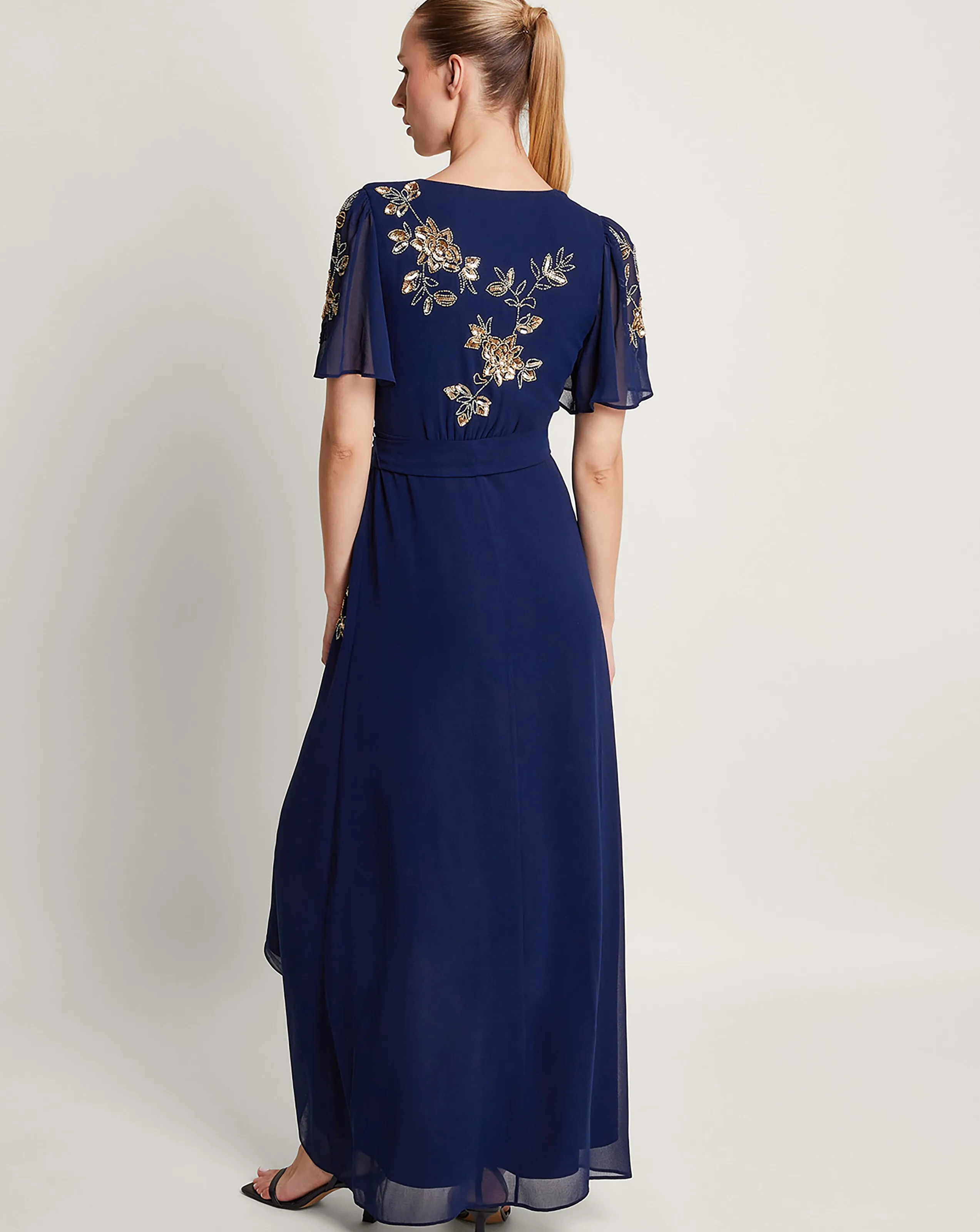 Monsoon Sarah Embellished Wrap Dress | Simply Be