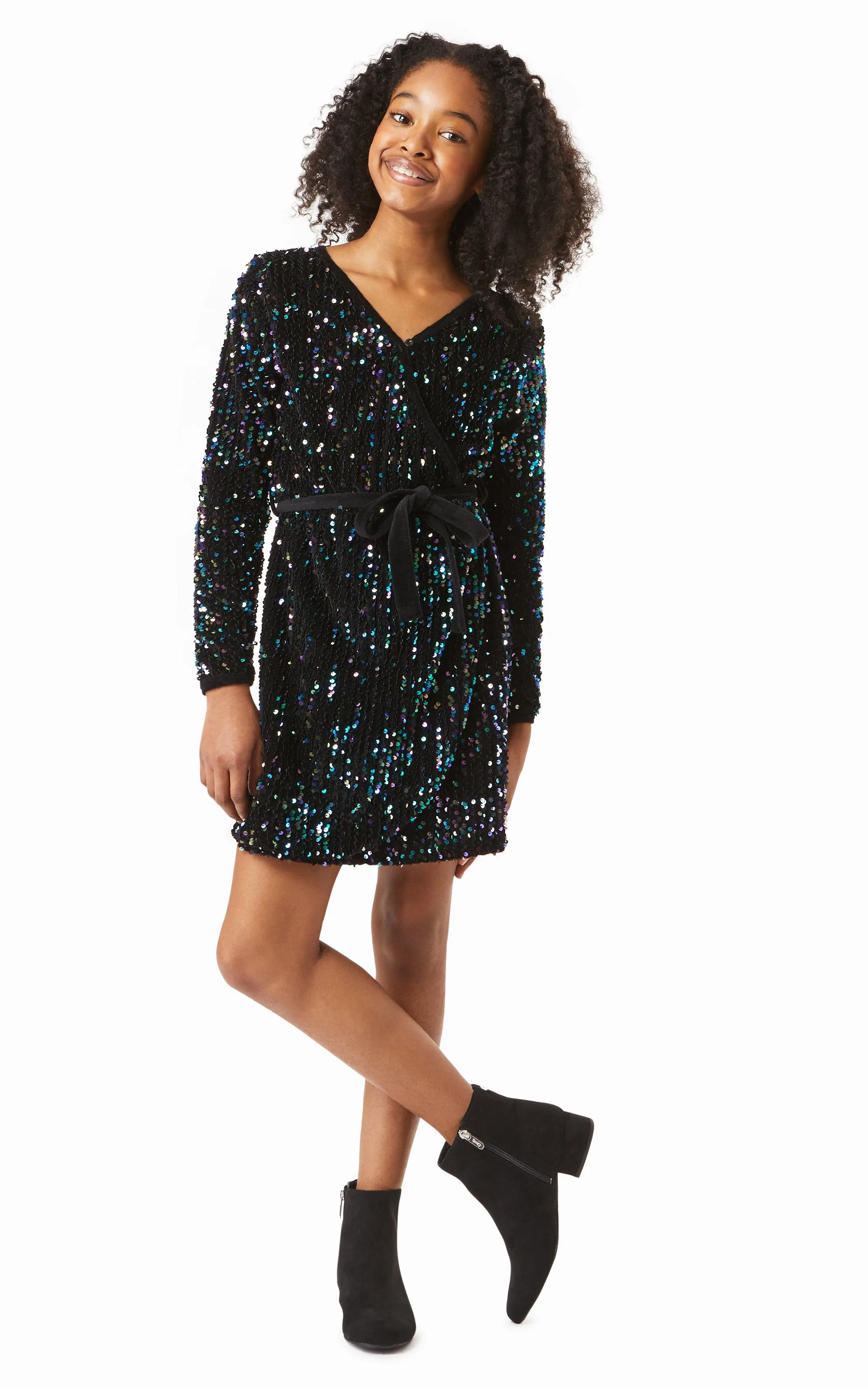 Multi Sequins Wrap Dress