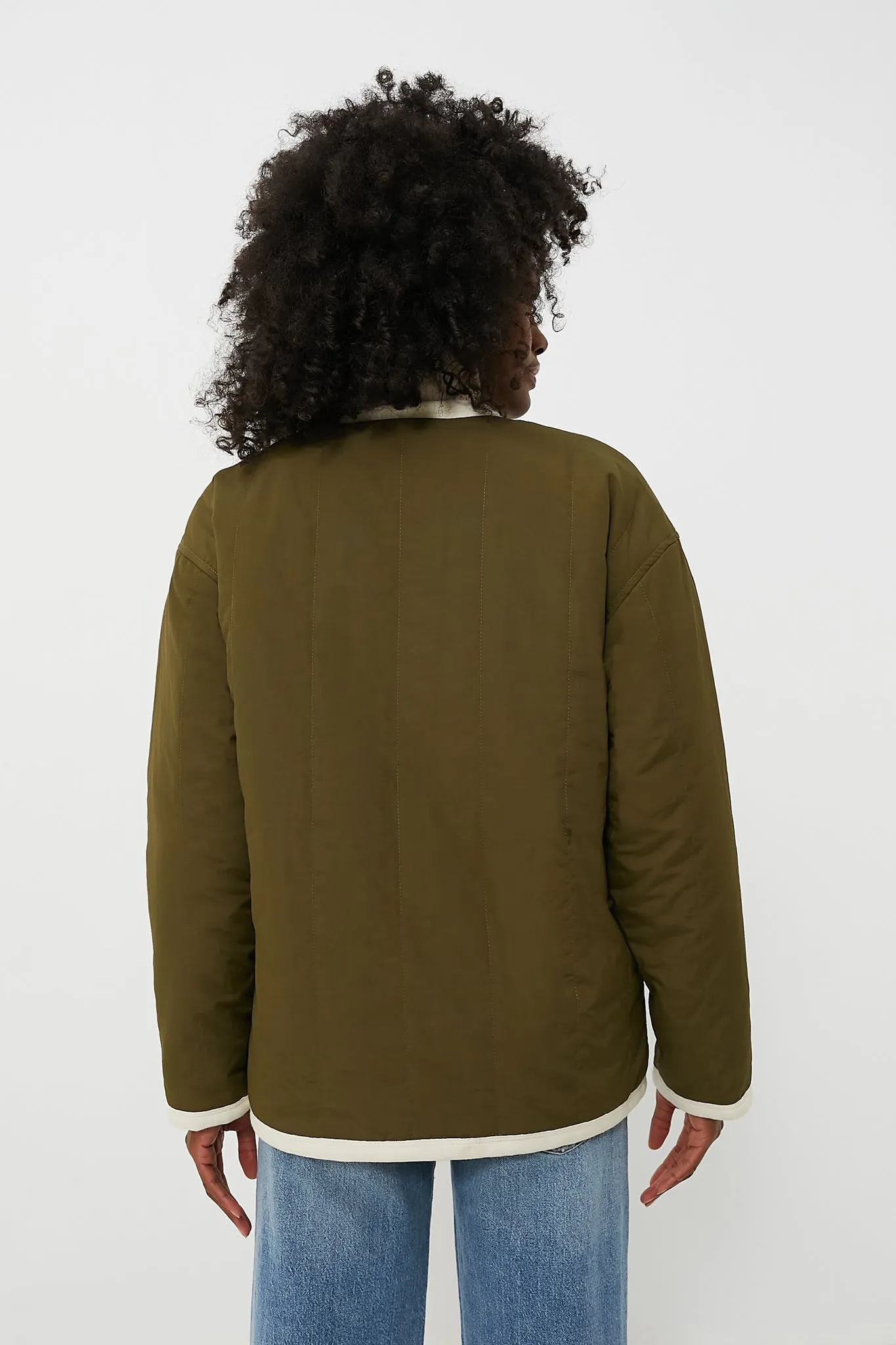 Natural and Olive Reversible Polar Bear Jacket