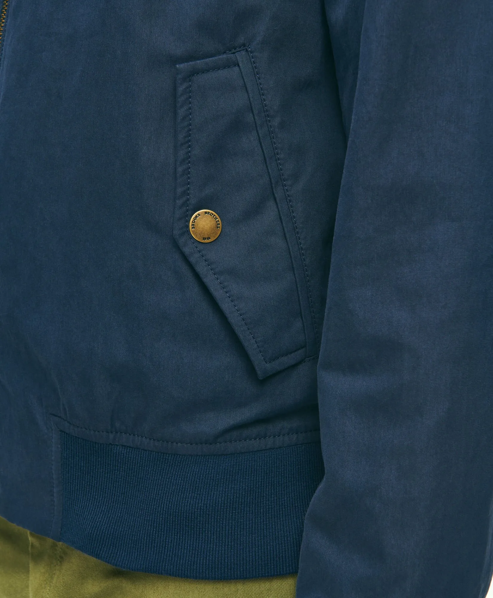 Navy Harrignton Jacket in Cotton Blend in Navy for Men | Brooks Brothers® UK