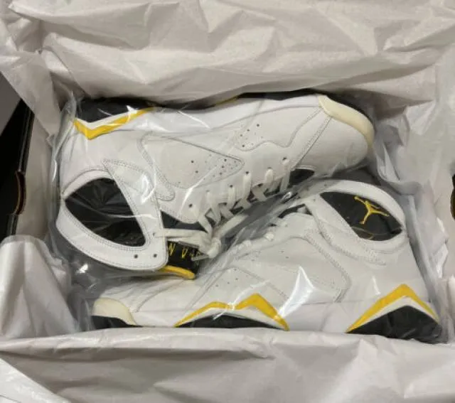 Nds w/ box nike air jordan vii 7 retro wht/maize ylw/bk 313358-172 (m11.5=wm 13)