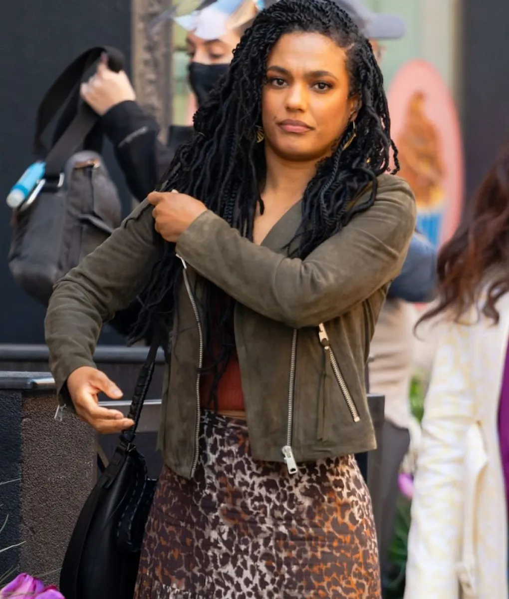 New Amsterdam Dr. Helen (Freema Agyeman) Suede Jacket | TLC