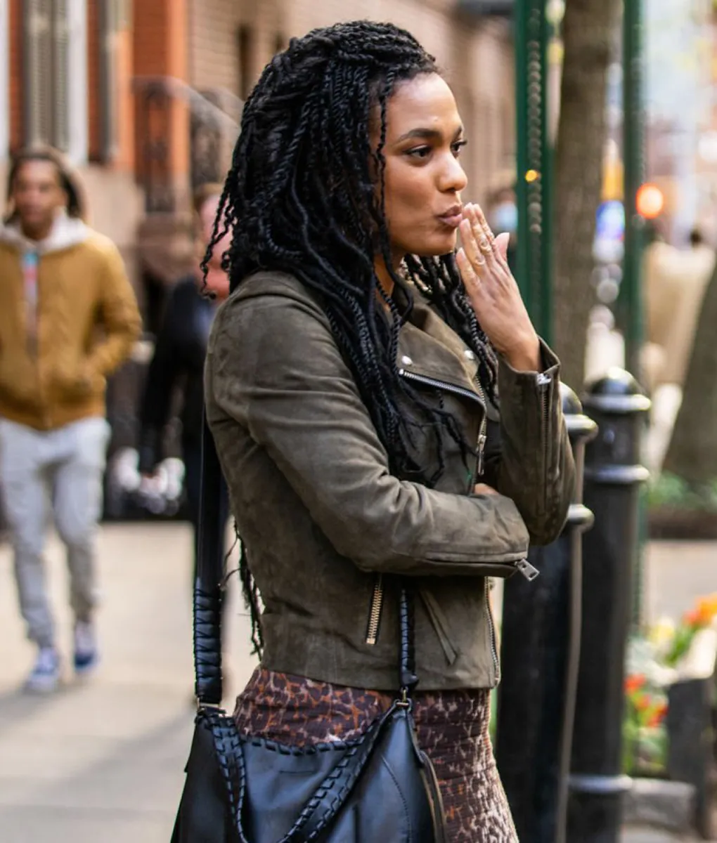 New Amsterdam Dr. Helen (Freema Agyeman) Suede Jacket | TLC