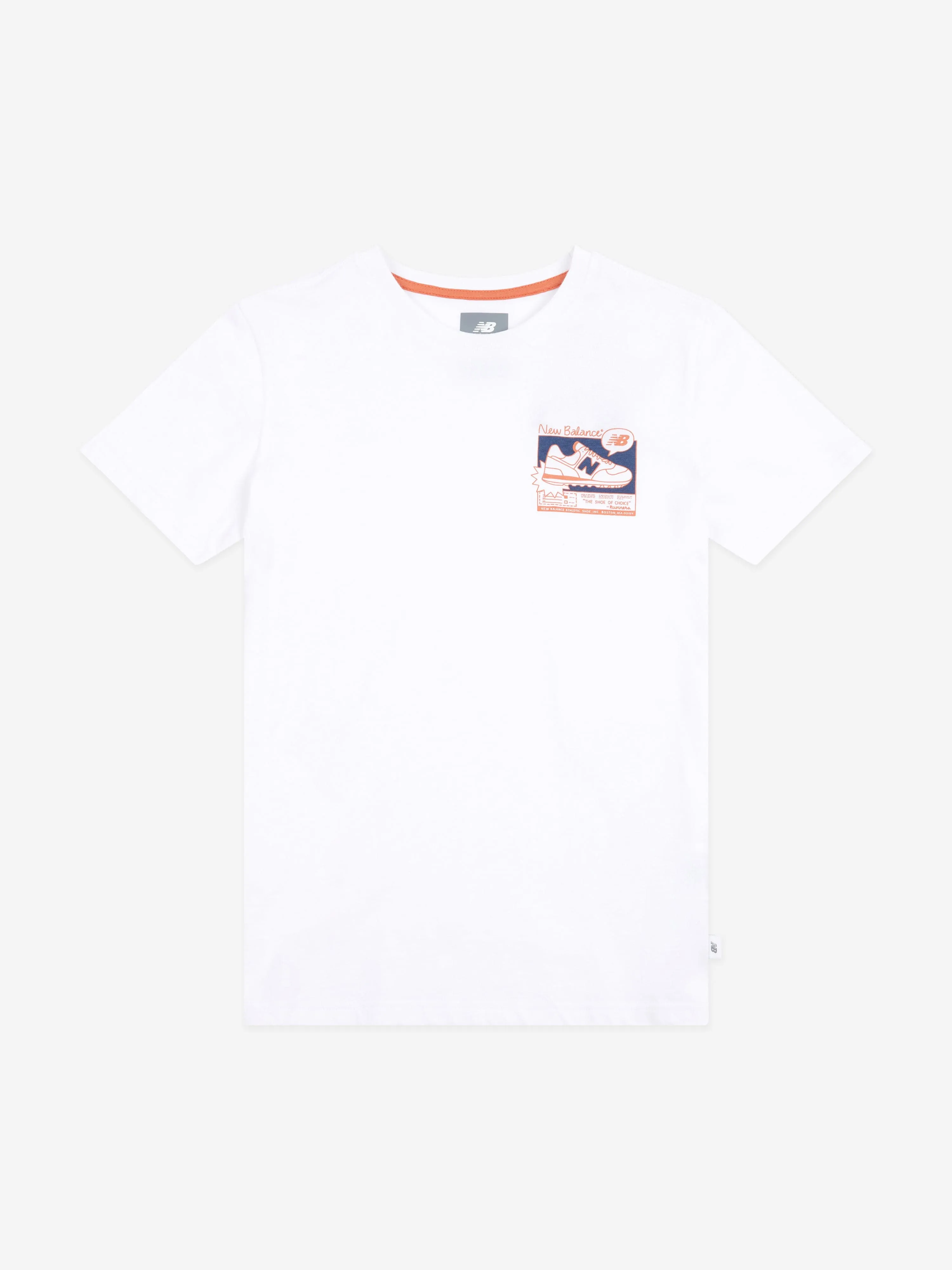 New Balance Boys Trainers Poster T-Shirt in White