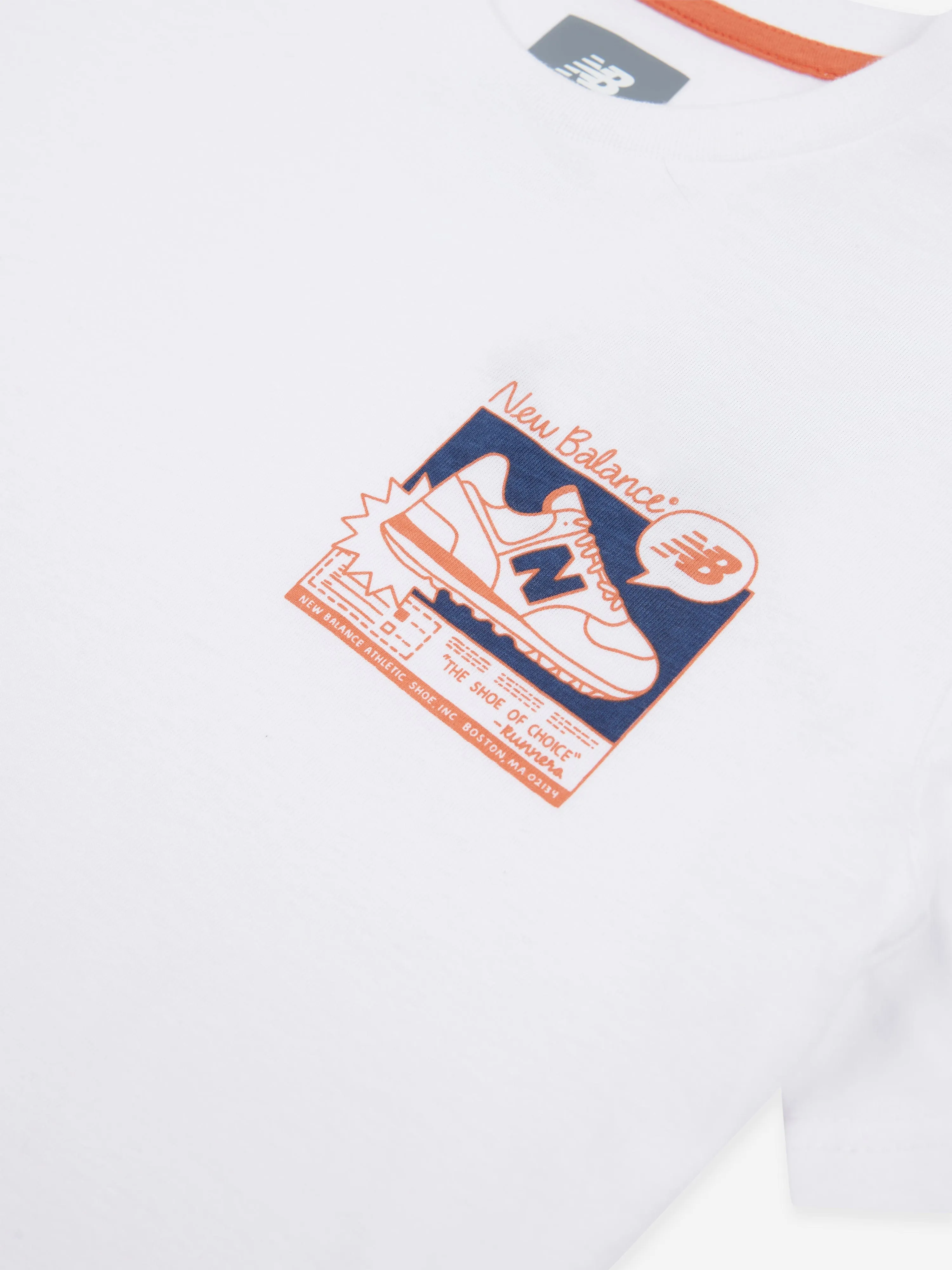 New Balance Boys Trainers Poster T-Shirt in White