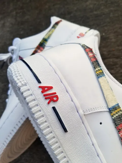 Nike Air Force 1 all white low  'Flannel' edition / with custom insoles