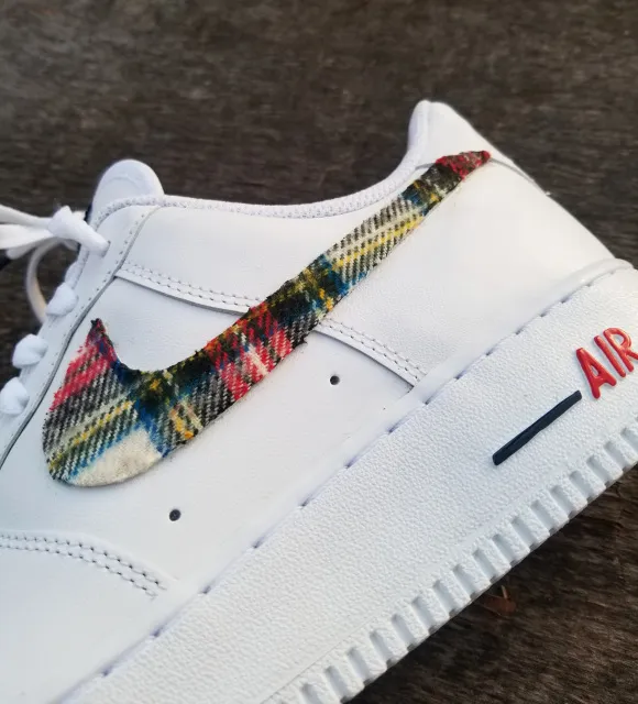 Nike Air Force 1 all white low  'Flannel' edition / with custom insoles